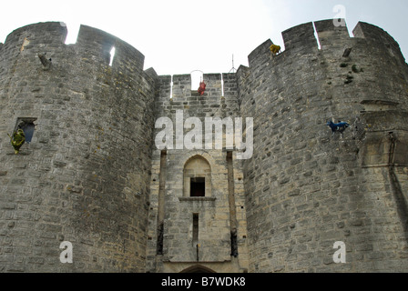 Mur de château, tours, Aigues Mortes, Camargue, France, Europe Banque D'Images