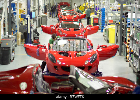 La ligne de production chez Lotus Cars Norfolk UK Banque D'Images