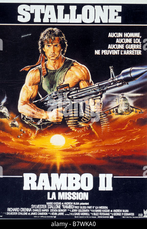 Rambo : First Blood Part II Année : 1985 USA Réalisation : George P. Cosmatos Sylvester Stallone Film poster (Fr) Banque D'Images