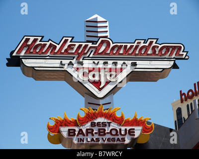 Inscrivez-vous à la Harley Davidson Las Vegas Cafe Banque D'Images