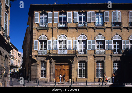 L'hôtel d'Albertas (1725) et l'endroit ou la place d'Albertas, Aix-en-Provence ou Aix en Provence, France Banque D'Images