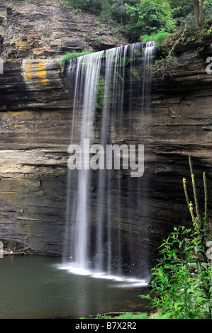 Indian creek formant cascade connue sous le nom de chutes 76 clinton county illinois tomber dans le lac Cumberland Banque D'Images