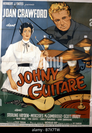 Johnny Guitar Année : 1954 USA Réalisateur : Nicholas Ray Film poster (Fr) Banque D'Images