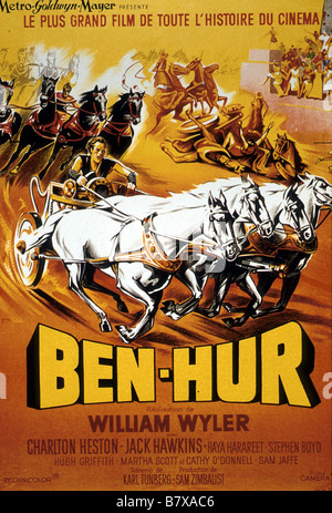 Ben Hur année: 1959 Etats-Unis Directeur: William Wyler affiche française Banque D'Images