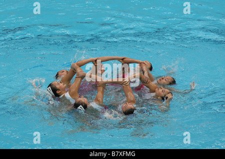 Groupe de l'équipe Chine CHN 22 AOÛT 2008 Natation synchronisée aux Jeux Olympiques de Beijing 2008 Équipe routine technique au Centre national de natation de Pékin Chine Photo par Koji Aoki AFLO SPORT 0008 Banque D'Images