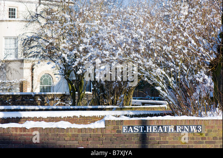 Dans la neige de Hampstead London United Kingdom Banque D'Images