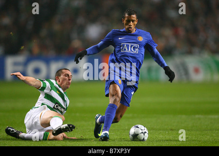 Nani Man U 5 novembre 2008 Foot Ligue des Champions Groupe E entre Celtic 1 1 Manchester United au Celtic Park Glasgow Ecosse Photo de YUTAKA AFLO SPORT 1041 Banque D'Images