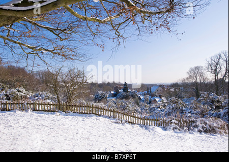 Hampstead Heath couvertes de neige NW3 London United Kingdom Banque D'Images