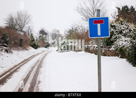 Rue sans issue dans Bromham Wiltshire England UK UE Banque D'Images