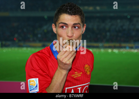 Cristiano Ronaldo Man U 21 décembre 2008 FIFA Coupe du Monde Football Club Japon 2008 dernier match entre Manchester United 1 0 Liga Banque D'Images