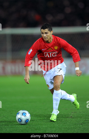 Cristiano Ronaldo Man U 21 décembre 2008 FIFA Coupe du Monde Football Club Japon 2008 dernier match entre Manchester United 1 0 Liga Banque D'Images