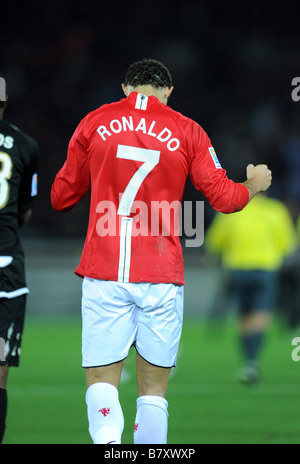 Cristiano Ronaldo Man U 21 décembre 2008 FIFA Coupe du Monde Football Club Japon 2008 dernier match entre Manchester United 1 0 Liga Banque D'Images