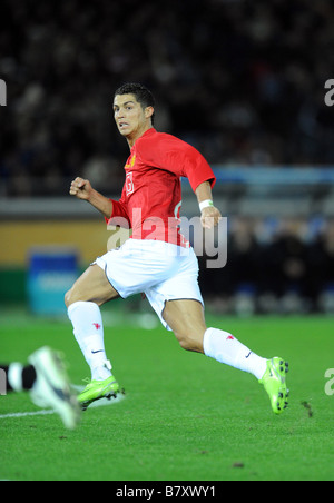 Cristiano Ronaldo Man U 21 décembre 2008 FIFA Coupe du Monde Football Club Japon 2008 dernier match entre Manchester United 1 0 Liga Banque D'Images