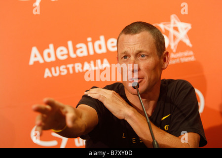 Lance Armstrong USA 17 janvier 2009 Vélo Lance Armstrong de l'équipe Astana participe à une conférence de presse Tour Down Under à Adelaide Australie Photo de Yuzuru Sunada AFLO 0302 Banque D'Images