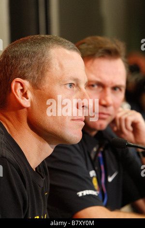 Lance Armstrong USA 17 janvier 2009 Vélo Lance Armstrong de l'équipe Astana participe à une conférence de presse Tour Down Under à Adelaide Australie Photo de Yuzuru Sunada AFLO 0302 Banque D'Images