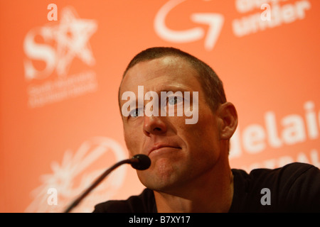 Lance Armstrong USA 17 janvier 2009 Vélo Lance Armstrong de l'équipe Astana participe à une conférence de presse Tour Down Under à Adelaide Australie Photo de Yuzuru Sunada AFLO 0302 Banque D'Images