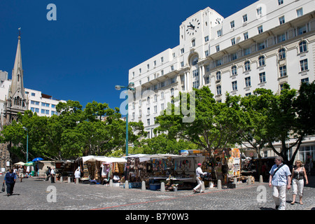 Vue sur Greenmarket Square à Cape Town Afrique du Sud. Banque D'Images