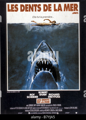 Année : 1975 Jaws USA Réalisateur : Steven Spielberg Film poster (Fr) Banque D'Images