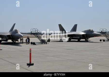 Deux F-22 Raptors Banque D'Images