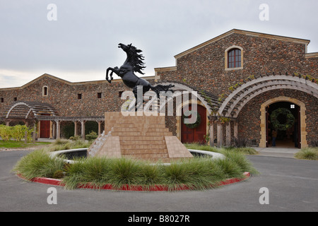 Entrée principale de l'étalon noir Winery. Napa Valley, Californie, USA. Banque D'Images