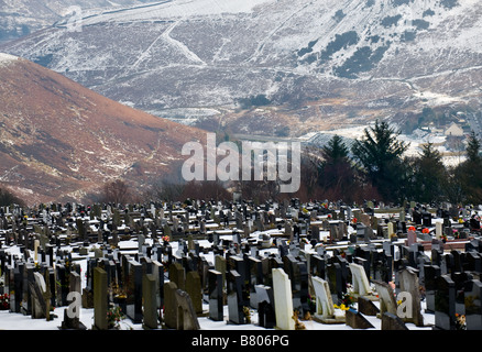 Elgano cimetière dans le Alpes Valley au Pays de Galles. Banque D'Images