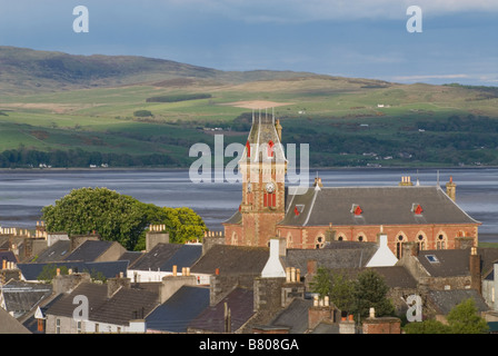 Wigtown livre national d'Écosse ville avec l'hôtel de ville et des bâtiments du comté de Dumfries et Galloway, Écosse Banque D'Images