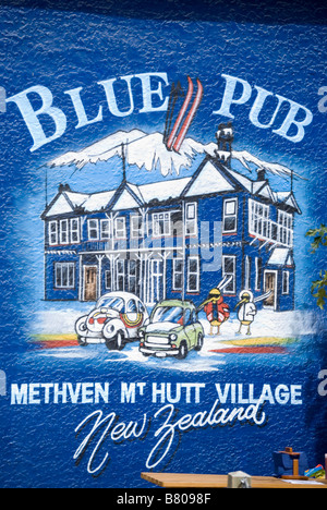 Photo murale Blue, le Pub, Kilworth, Rue Methven, Ashburton, Canterbury, Nouvelle-Zélande Banque D'Images