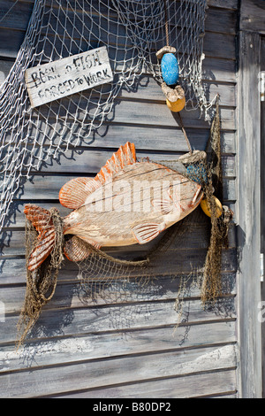 Décoration nautique sur la construction à ossature de bois dans les villages de la communauté de retraite dans le centre de la Floride, USA Banque D'Images