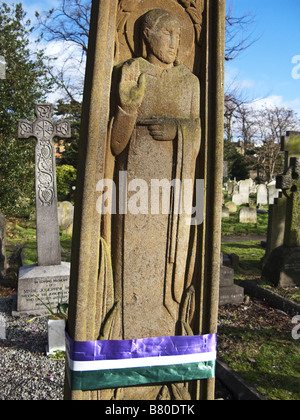 Tombe d'Emmeline Pankhurst à Brompton Cemetery Banque D'Images