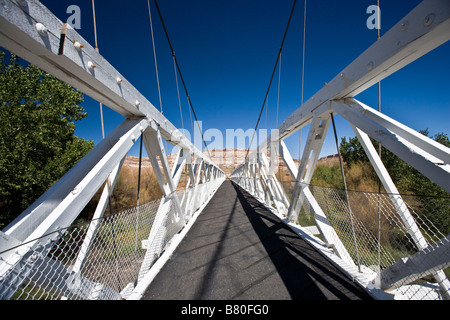 Dewey pont suspendu, construit en 1916, est le plus long pont suspendu de l'Utah Banque D'Images