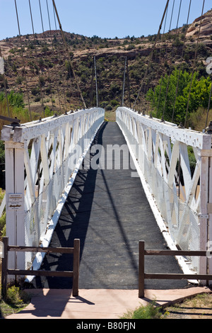 Dewey pont suspendu, construit en 1916, est le plus long pont suspendu de l'Utah Banque D'Images