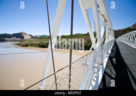 Dewey pont suspendu, construit en 1916, est le plus long pont suspendu de l'Utah Banque D'Images