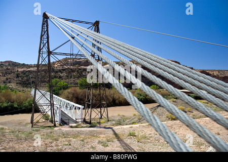 Dewey pont suspendu, construit en 1916, est le plus long pont suspendu de l'Utah Banque D'Images