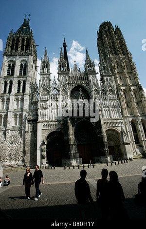 Cathédrale notre dame de Rouen Normandie France Banque D'Images