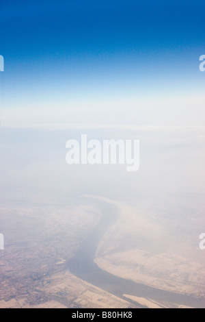 Vue aérienne de la rivière Yangtze, Chine Banque D'Images