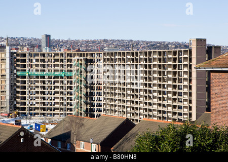 Remise à neuf de Park Hill Appartements à Sheffield un conseil immobilier construit entre 1957 et 1961 et un bâtiment de Grade II Banque D'Images