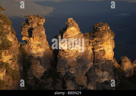 Dernière Lumière sur les trois Sœurs Blue Mountains Katoomba, Australie Nouvelle Galles du Sud Banque D'Images