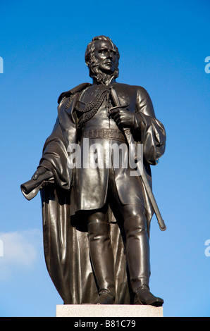 La statue de Charles James Napier dans le coin occidental du sud de Trafalgar Square, Londres. Jan 2009. Banque D'Images