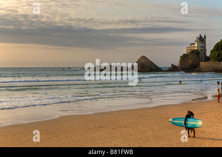 Plage de Biarritz Basques france Banque D'Images