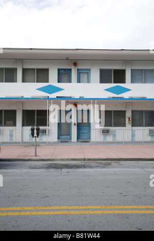 Vieux Motel à Miami, en Floride. Banque D'Images