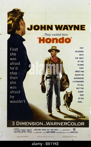 Hondo Année : 1953 USA John Wayne Réalisateur : John Farrow Movie poster Banque D'Images