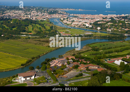 Vue aérienne de St Jean de Luz Banque D'Images