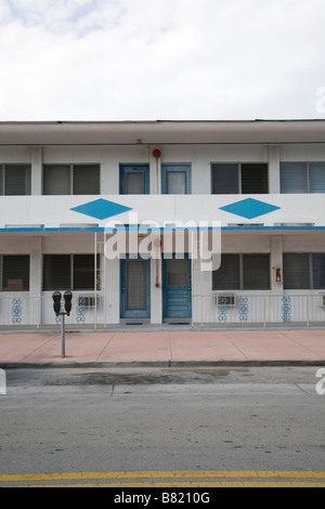 Vieux Motel à Miami, en Floride. Banque D'Images