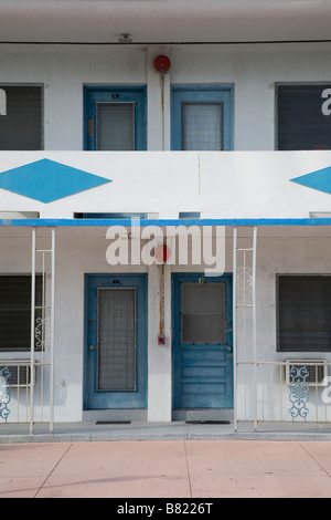 Vieux Motel à Miami, en Floride. Banque D'Images