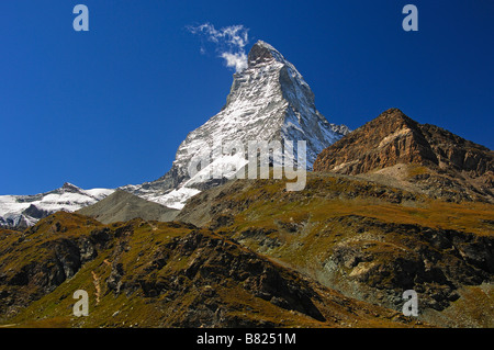 Mt Cervin, vue à l'Hoernligrat, Zermatt, Valais, Suisse Banque D'Images