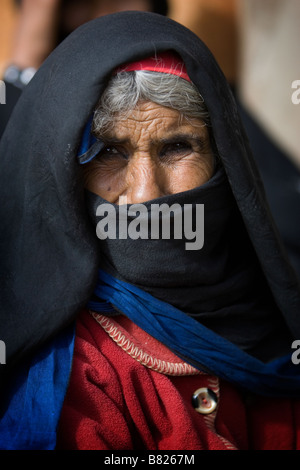 Portrait d'une femme bédouine, Dahab, Egypte Banque D'Images