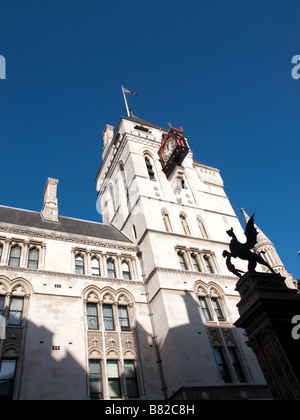 Londres Royal Courts of Justice et de Temple Bar's memorial Banque D'Images