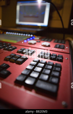 Console d'éclairage pour les concerts, la conception de l'éclairage lighting designer studio Banque D'Images