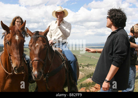 Michael Mayer Michael Mayer Directeur Michael Mayer avec Alison Lohman et Tim McGraw pendant le tournage / sur l'ensemble du film, Flicka Année : 2006 USA / UK Banque D'Images