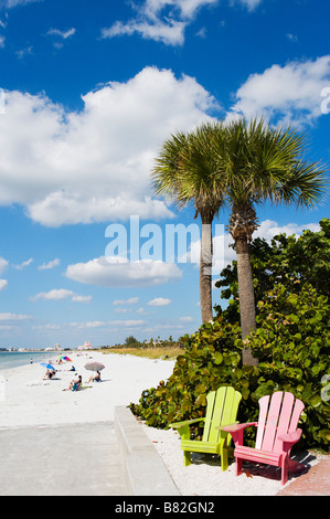 Plage à adopter une grille, St Pete Beach, la Côte du Golfe, Florida, USA Banque D'Images